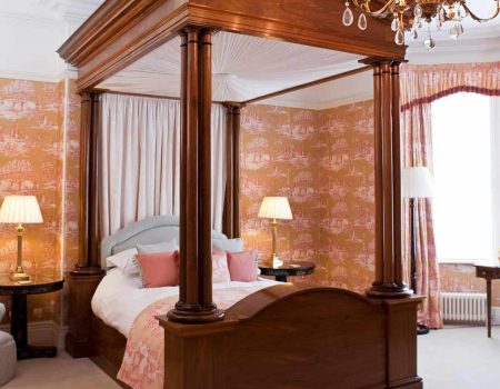 Bespoke 4 poster bed made out of mahogany